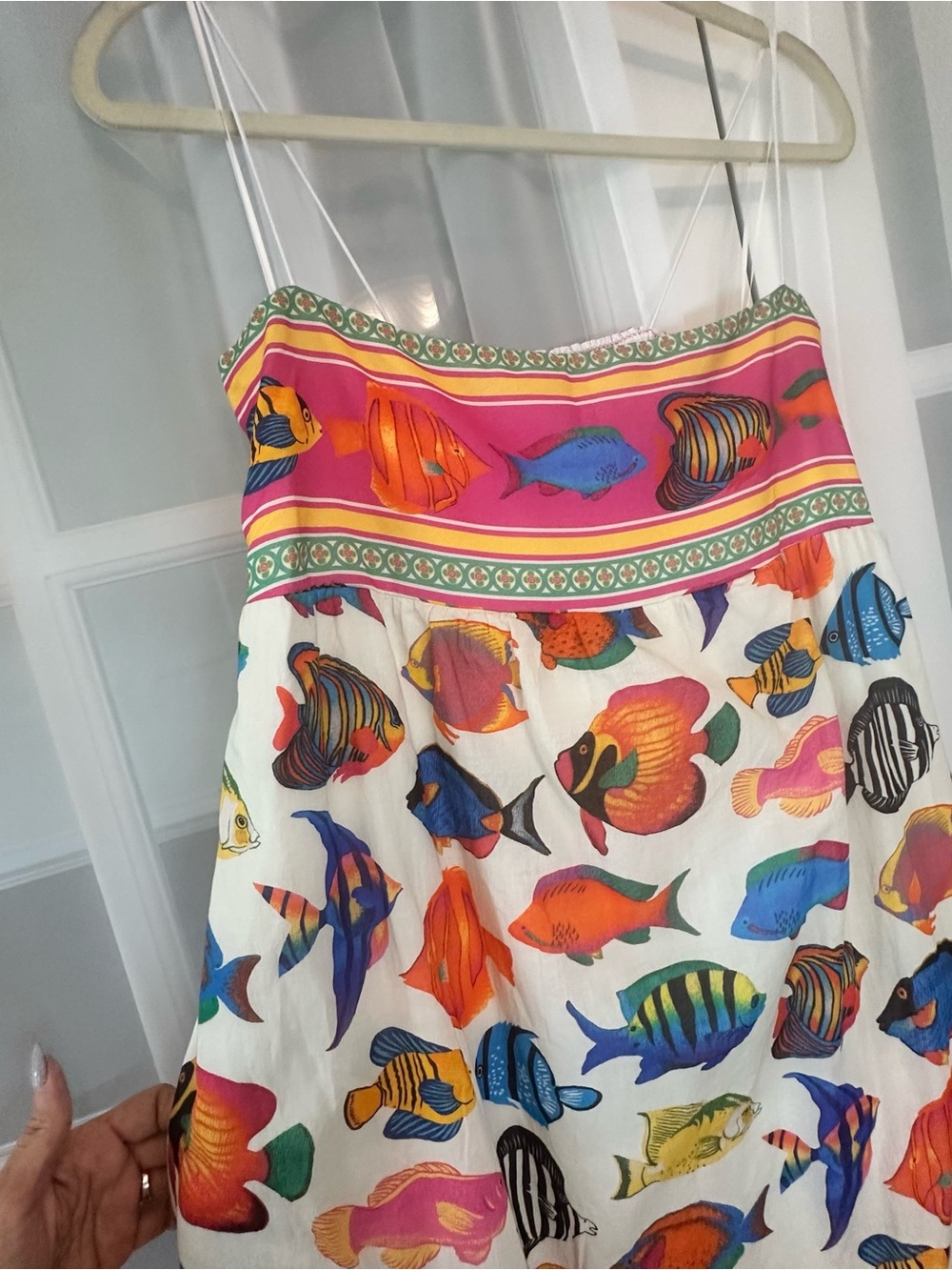 Mumu Skylar Maxi Dress Tropical Fish Spaghetti Strap Maxi Dress L - Picture 3 of 13